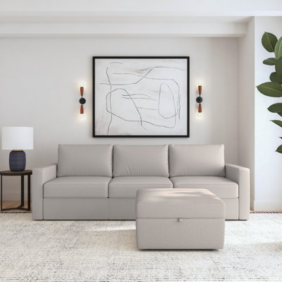 Flex 103'' Upholstered Modular Sofa with Storage Ottoman -  Flexsteel, 902231S31301