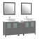 Karson 72'' Double Bathroom Vanity with Engineered Marble Top with Mirror