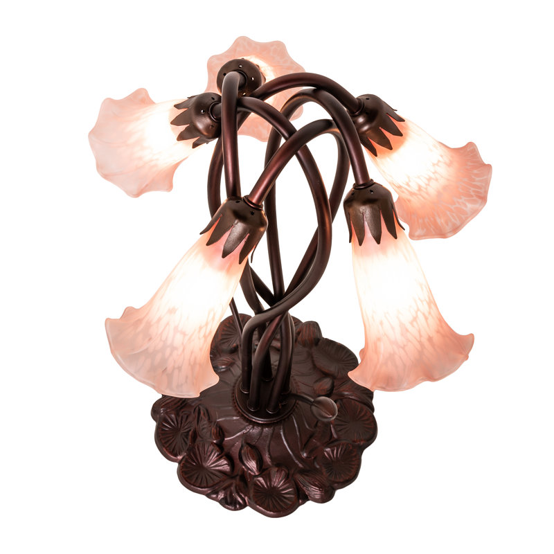 Tiffany Table Lamp, Pink, Rocker
