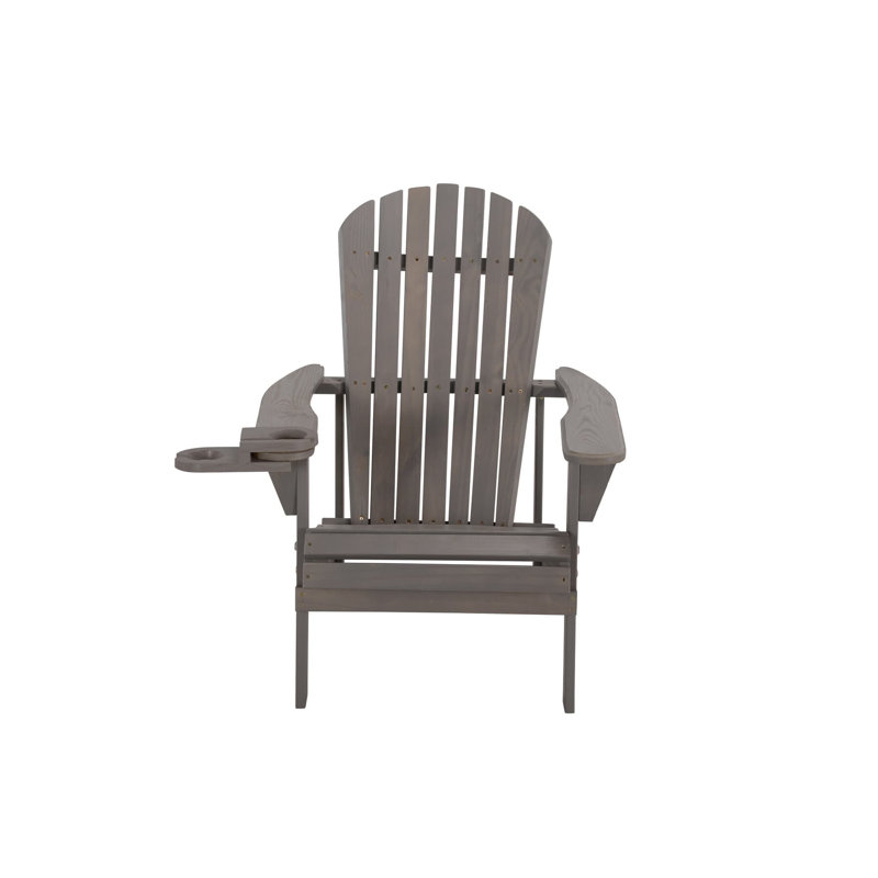 Artiana Pine Outdoor Adirondack Chair, Dark Gray