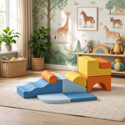Ensemble de jeu en mousse souple 6 en 1 pour enfants rampant et escaladant