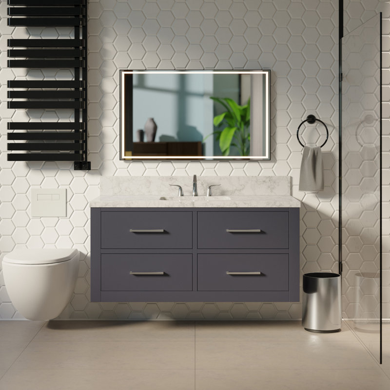 Virley 48" Wall-Mounted Single Bathroom Vanity Set, Marine Gray