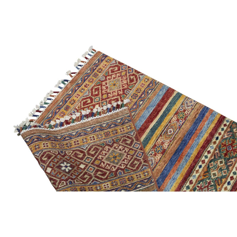Handmade Silk and Wool Ikat Area Rug