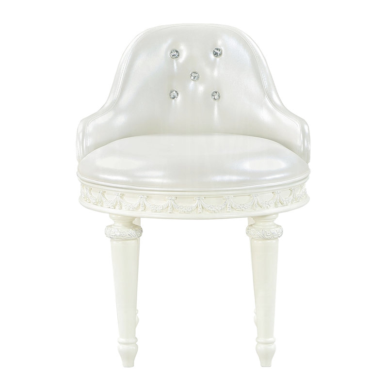 Fauteuil de coiffeuse confortable avec siège pivotant en similicuir et revêtement décoratif