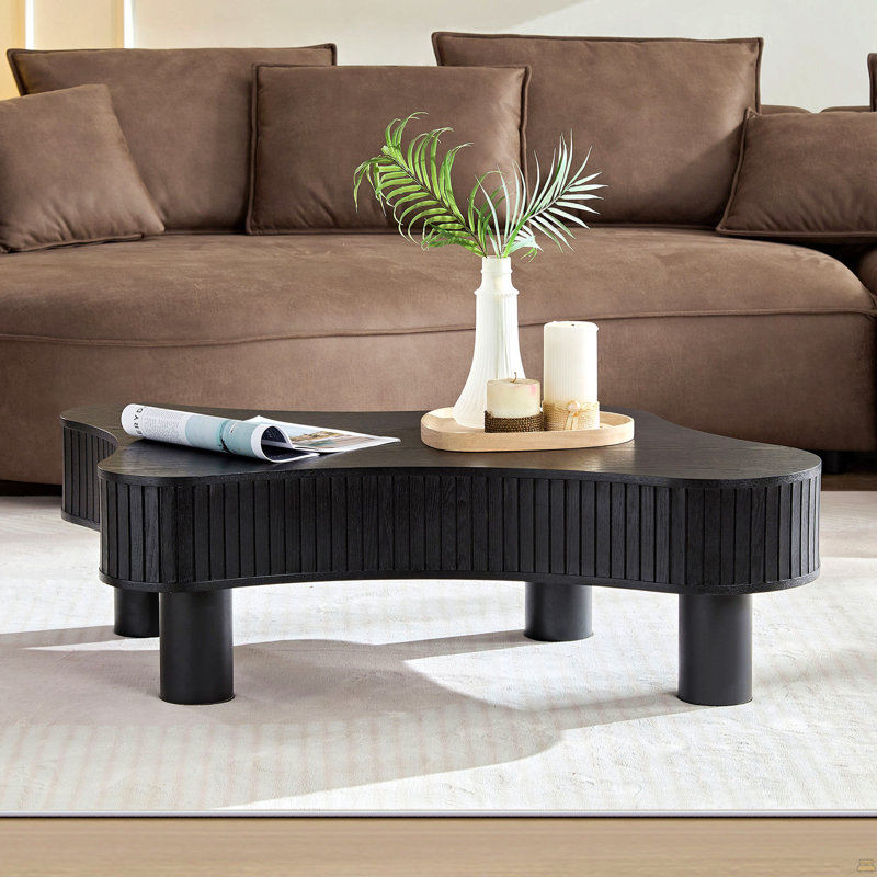 Table basse à tambour 42,52 pouces, Noir