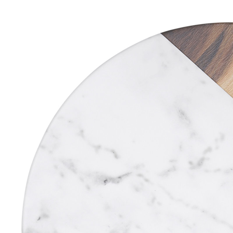 Elite Global Solutions Melamine Cheese Board, Hickory Wood/Carrara Marble