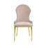 Chaise d'appoint en tissu beige et fini doré (lot de 2)