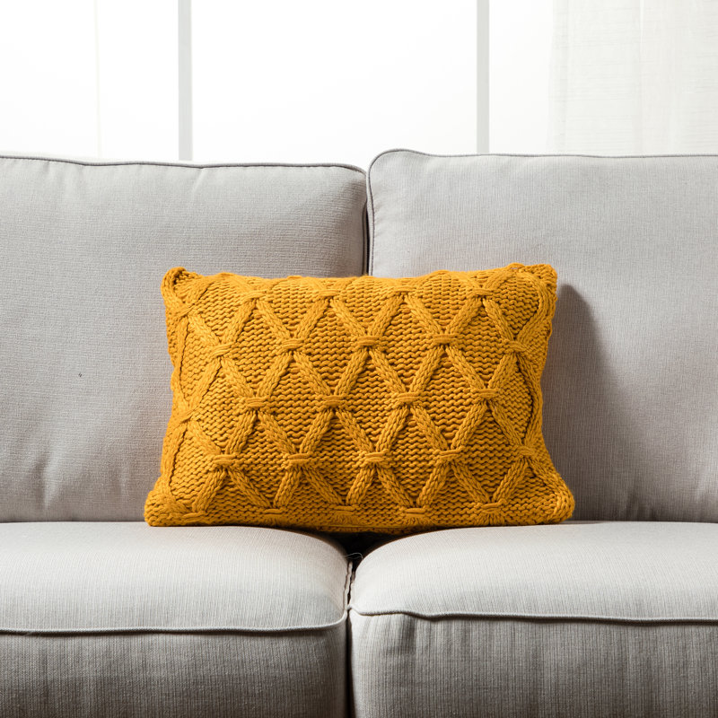 Geometric Throw Pillow, Down Blend, Yellow