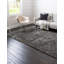 Tapis à poils longs en polyester tissé à la machine de couleur unie Almendarez-1106968382