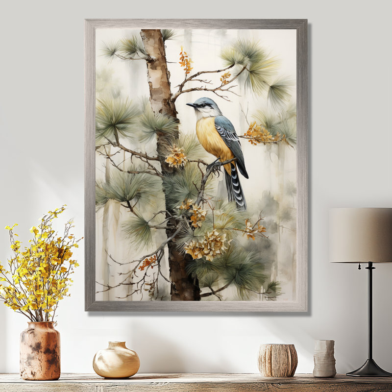 Forêt, gardiens du minimalisme III - décoration murale forêt, H 32 po x l 24 po x P 1 po, Cadre simple argenté