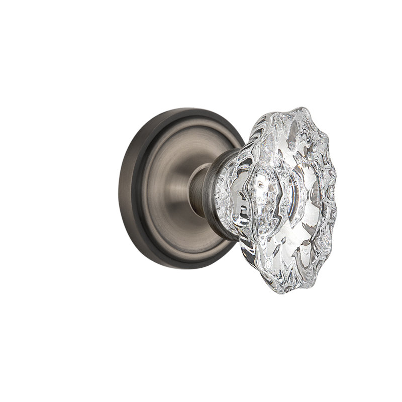 Classic Rosette with Chateau Door Knob, Antique Pewter, 2.375"