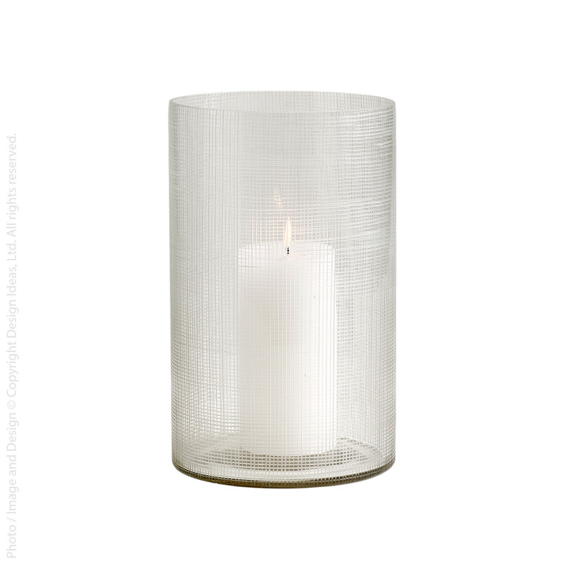 Hurricane de table en verre, H 16,14 po x l 8,35 po x P 8,35 po