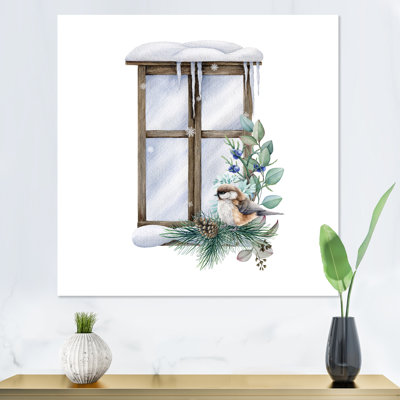 «Winter Arrangement with Bird», reproduction d'art sur toile traditionnelle