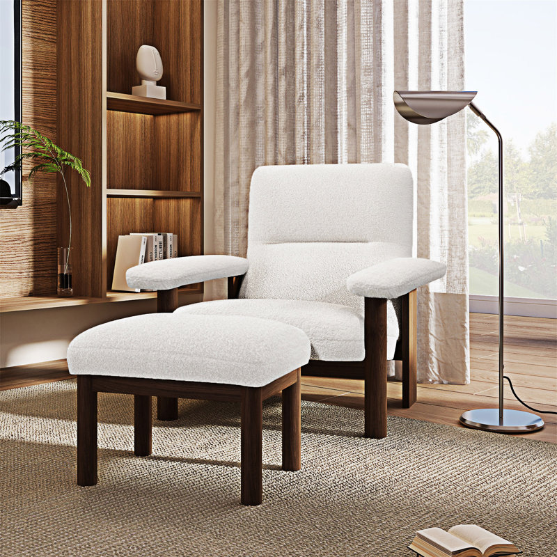 Fauteuil d'appoint rembourré avec repose-pieds