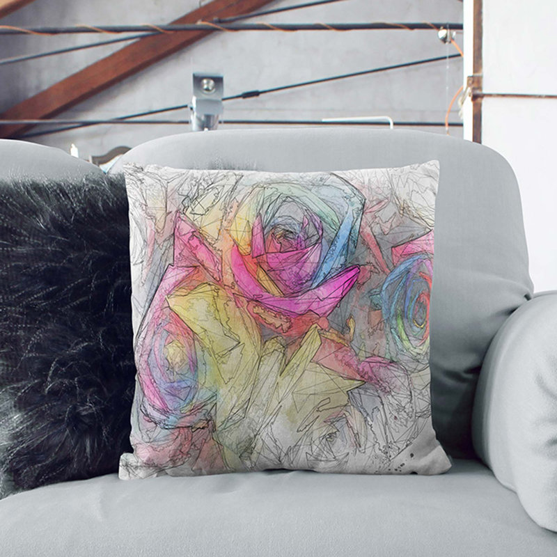 Square Throw Cushion, 40cm H x 40cm W x 15cm D
