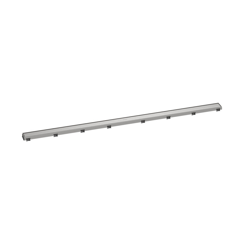 Hansgrohe RainDrain Match Trim Zero/ Tile 59 1/8" with Height Adjustable Frame, Brushed Stainless Steel