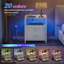 Bedside Table Set Of 2 With LED Lights And Charging Station, Bedside Cabinet With 2 Fabric Storage Drawers-1977870934