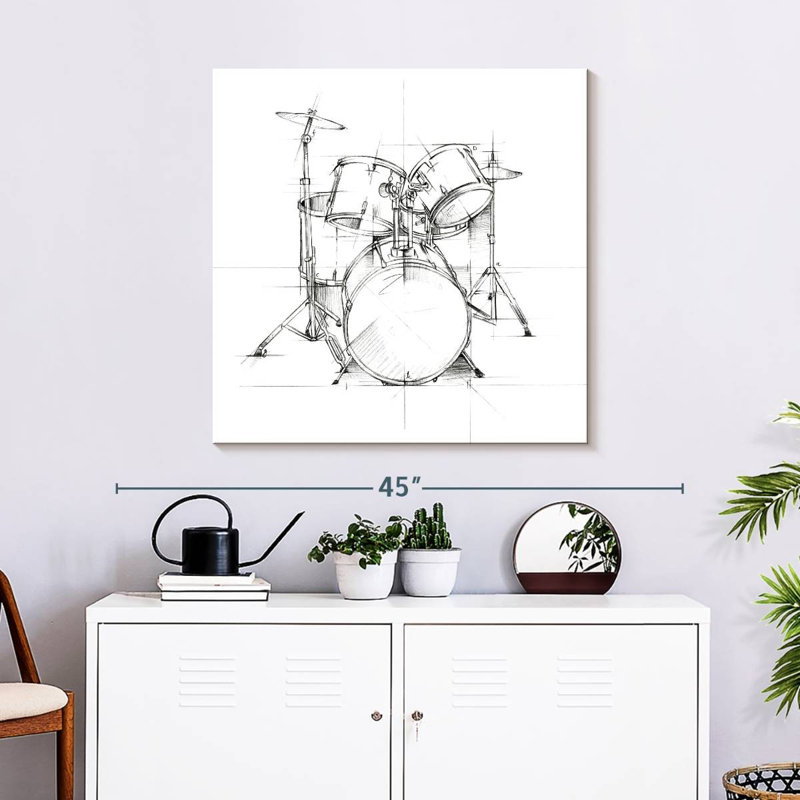 Abarca Drum Sketch, 30" H x 30" W