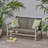 Outdoor Acacia Wood Wicker Loveseat, Patio Furniture Conversation Set For Backyard-1278420930