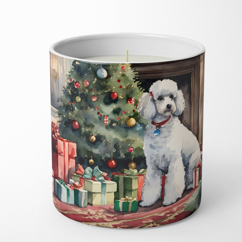 Bougie de Noël parfumée avec support en céramique