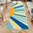 3x8 Runner Area Rug, Machine Washable Colorful Area, Non Slip Rug for Living Room, Indoor Non-Slip Carpet, Modern Minimalist Front Door Mat, Sun Accent Rug for Bedroom, Playroom, Blue