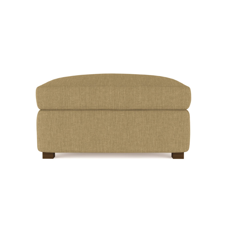 Repose-pieds Madison, Tapis massepain en lin à tissage carré, Brun foncé