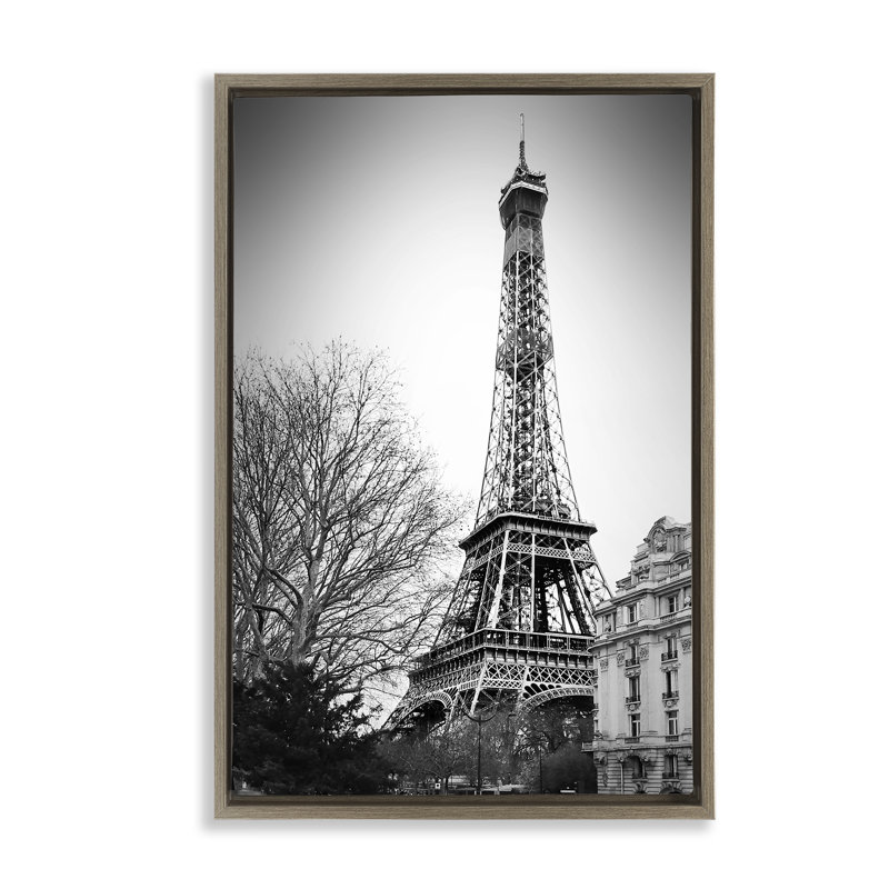 Paysage de la Tour Eiffel imminente, Cadre flottant orme Montalcino, H 25 po x l 17 po