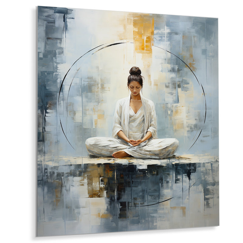 Yoga serein zen pastel III - décoration murale yoga en métal, H 20 po x l 12 po x P 1 po