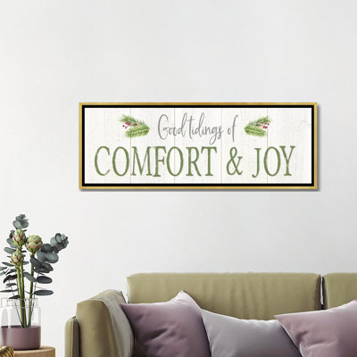 «Peaceful Christmas Horizontal Comfort & Joy» par Tara Reed - impression d'art textuel