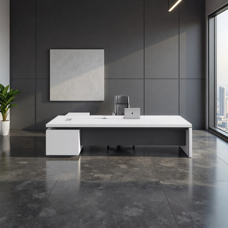 Minimalist Manager Desk, 29.53" H x 70.87" W x 62.9" D, Left Hand Return