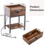 40cm W Metal Bedside Table
