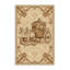 Tapis damassé rétro brun et beige lavable à la machine Maurice-1365869361