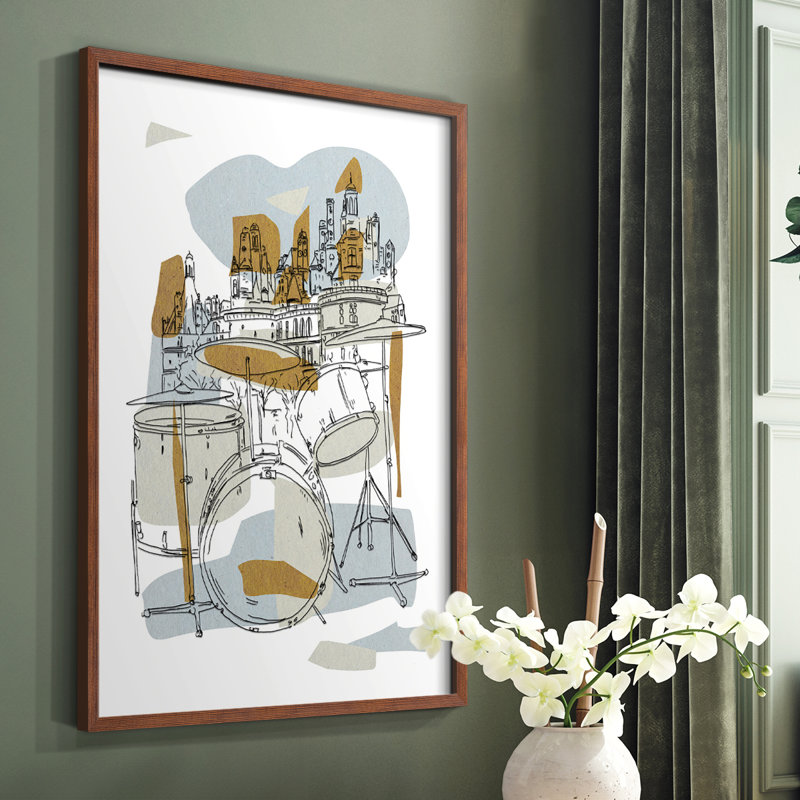 Rehearsal IV Framed Print - Solid Wood, Brown, 20" H x 16" W