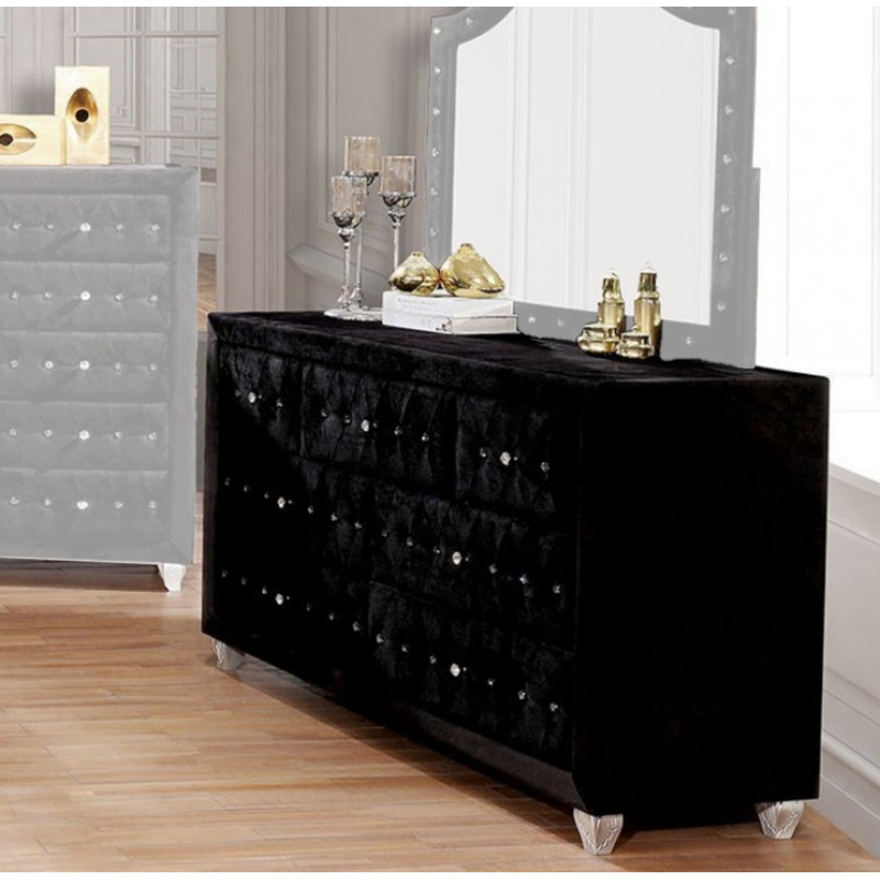 Commode 7 tiroirs Maksymilian, Gris