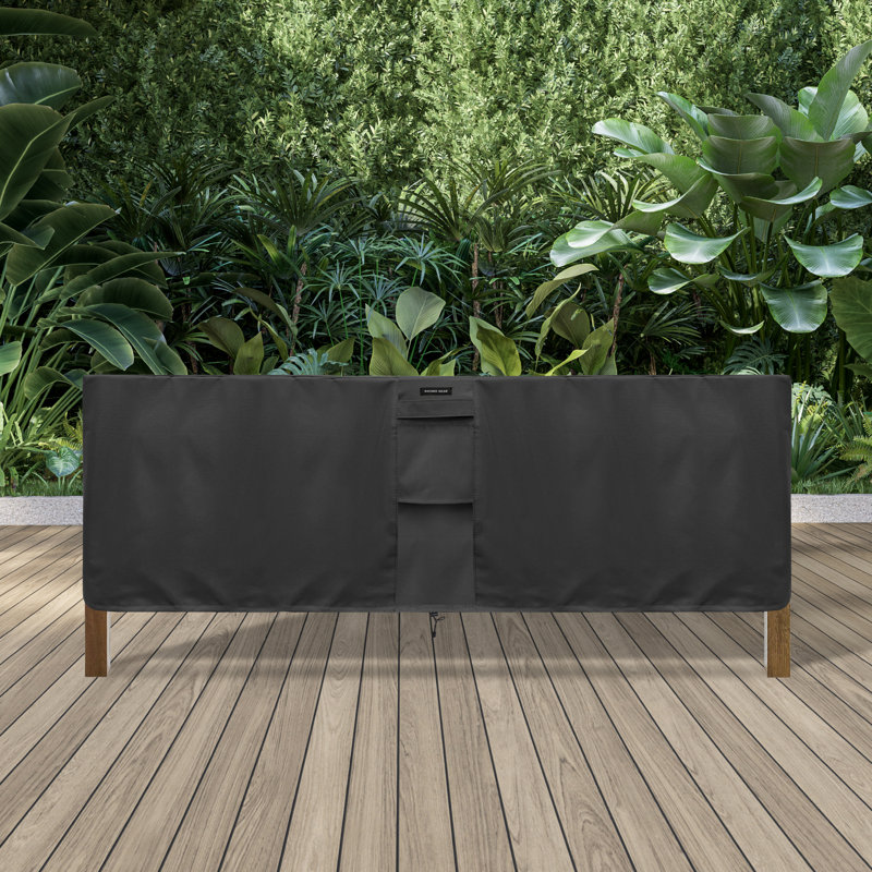 Premium Coffee & Side Table Cover - Breathable, Heavy-Duty Cover with Water-Resistant PVC liner, Adjustable Elastic Hem, Click-Close Straps, and Air Vents - Hyslop Collection