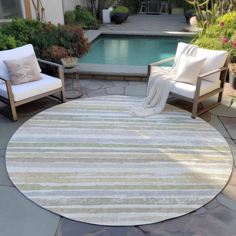 Tapis intérieur / extérieur ivoire Sylira , 2 pi 6 po x 3 pi 10 po