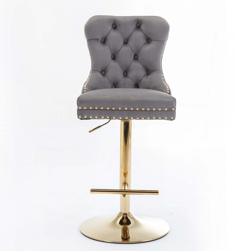 Ensemble de 2 tabourets pivotants, Gris