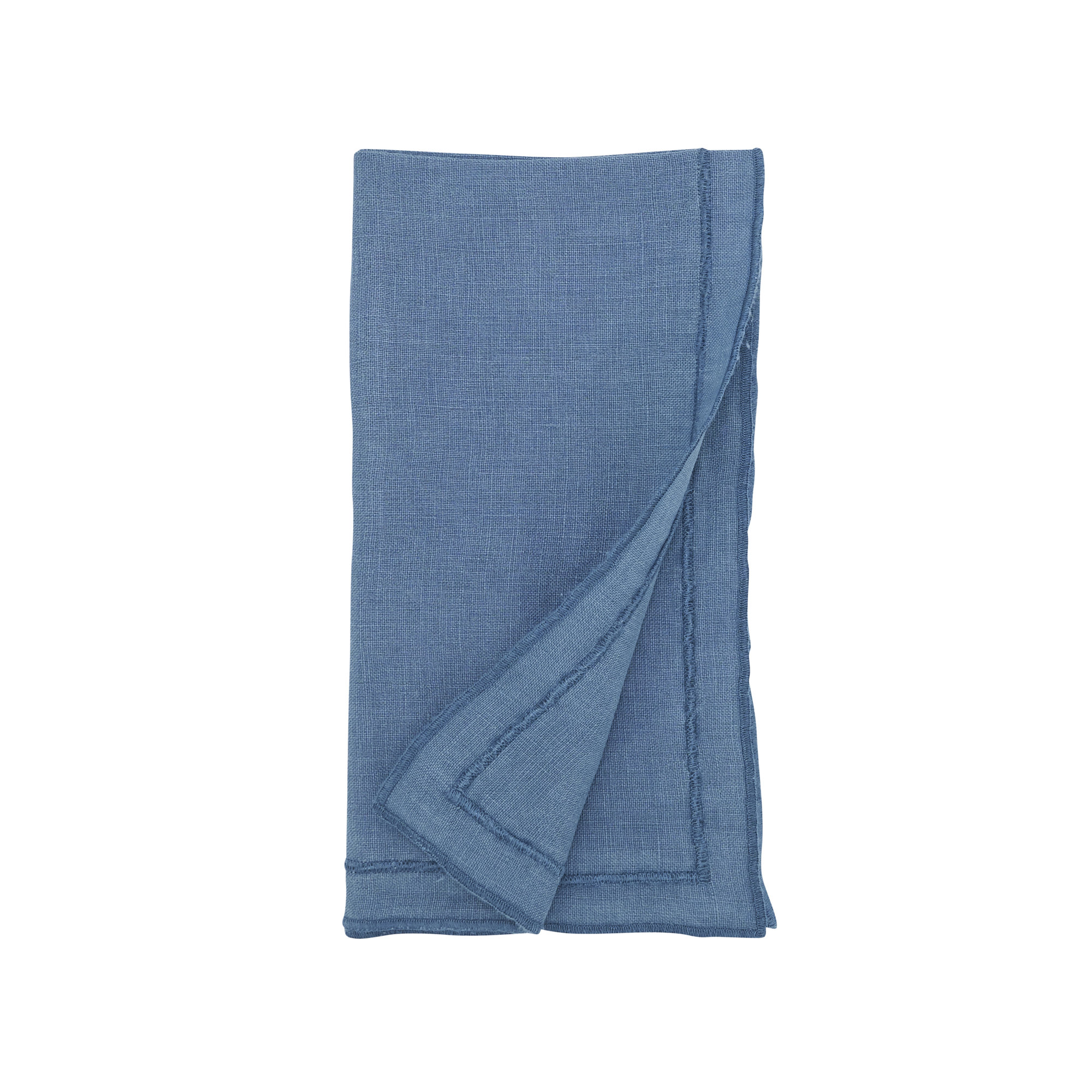 Stonewashed Overlock Edge Napkin (Set of 4), Navy