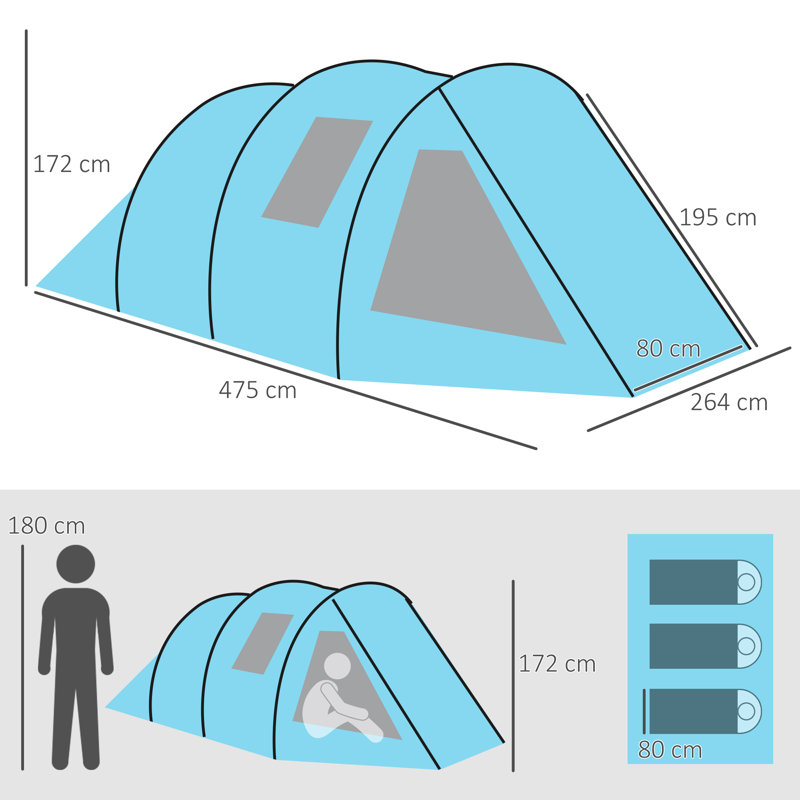 Dahlstrom 4 Person Tent, Blue