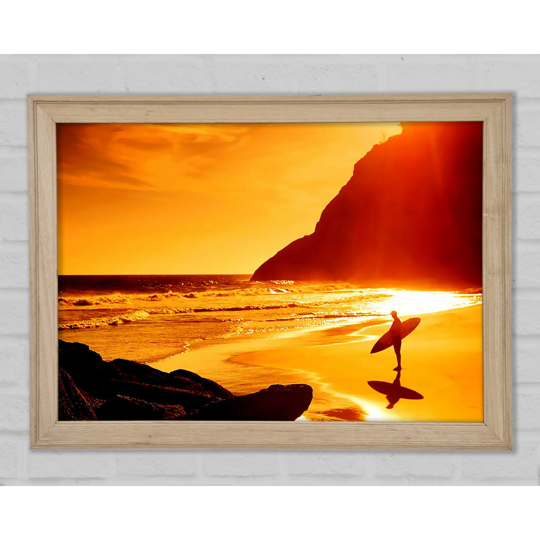 Surfer At Dawn Orange