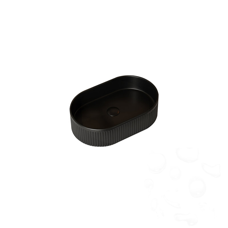 Ceramic Oval Striped Bathroom Sink