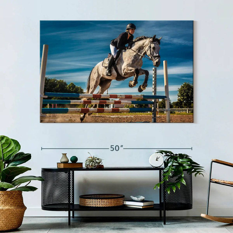 Sireci Equestrian In Action, 34" H x 51" W
