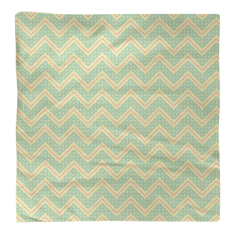 Serviette de coton à la main inversée classique Stephenie, Vert / Jaune, Sergé de coton, H 0,1 po x l 10 po x P 10 po