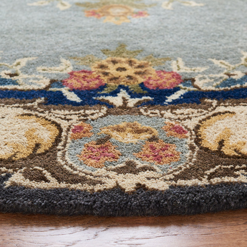 Molter Bergama Hand Tufted Wool Oriental Rug, Round 4'