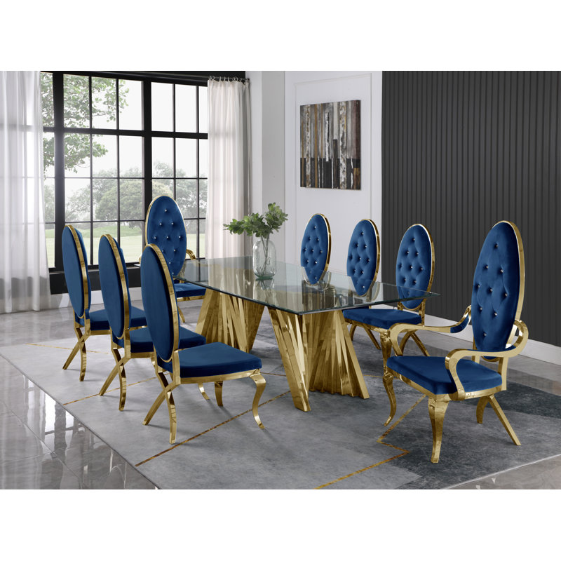 Ensemble repas, 7, Bleu marine, Argent