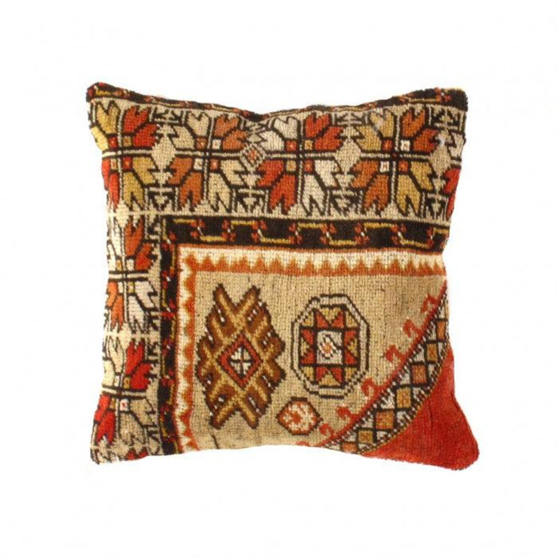 Wool Blend Throw Pillow, Floral Abstract