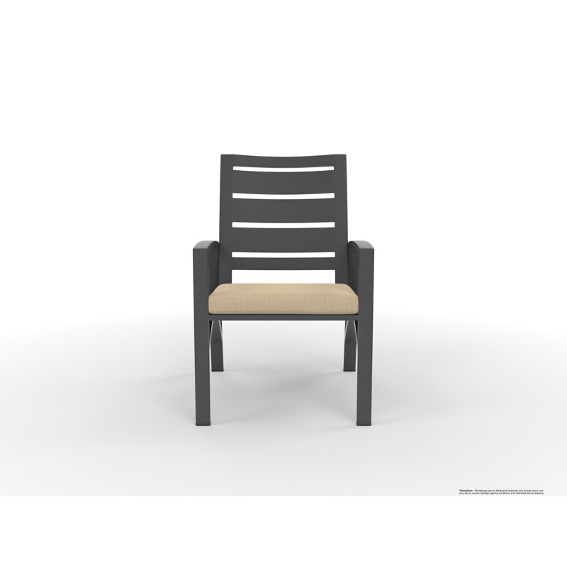 Outdoor Dining Armchair, Harris Stone, Carbon Black