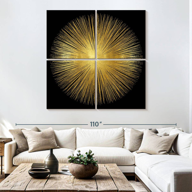 Sunburst On Black I, 74" H x 74" W