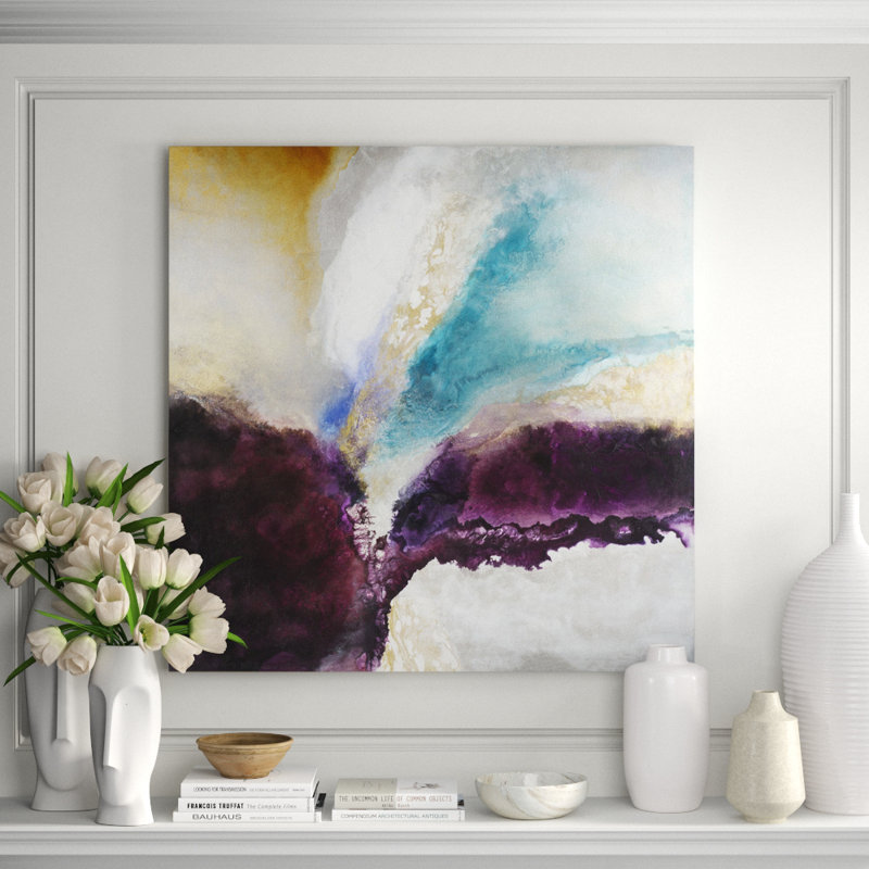Aubergine Flight Painting by Jennifer Hollack Raboin, Stretched Canvas, 44" H x 44" W x 2" D