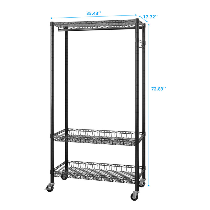 Marcianne 35.43'' Metal Clothing Rack